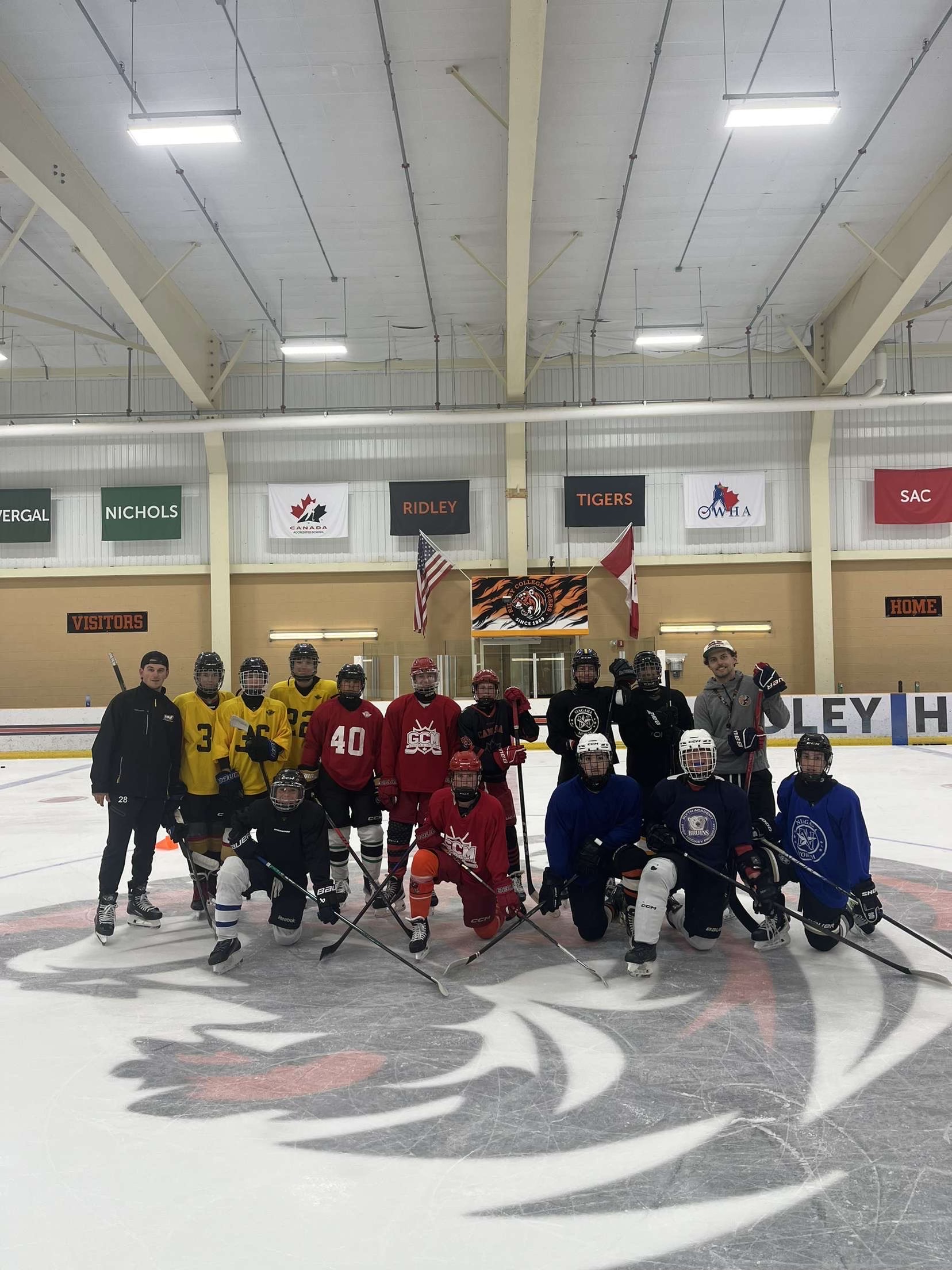 Blueliners D defensemen training on the ice at Ridley College